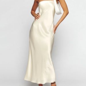 Reformation silk white dress